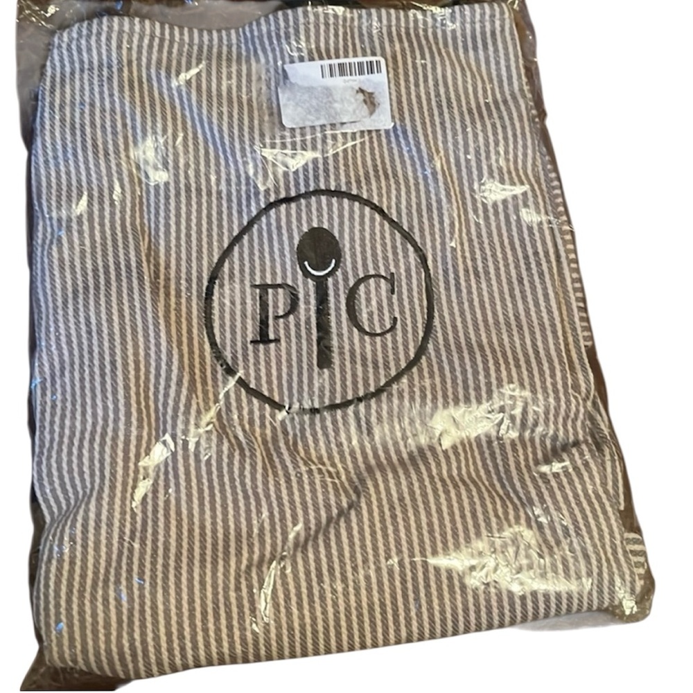 Pampered Chef Consultant Kitchen APRON - Gray Stripes Full Bib 100% Cotton